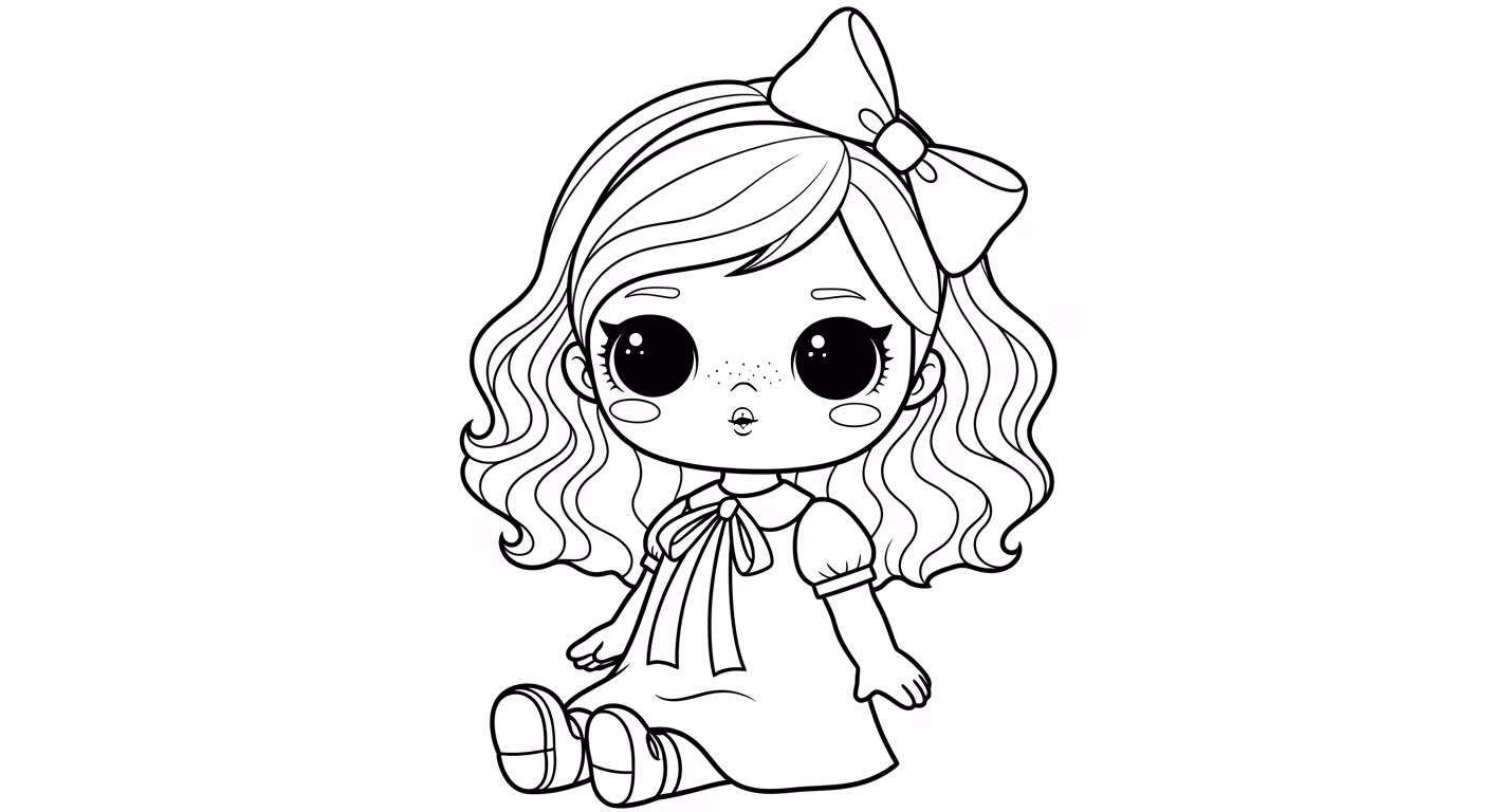 Boneca para colorir — desenho para imprimir