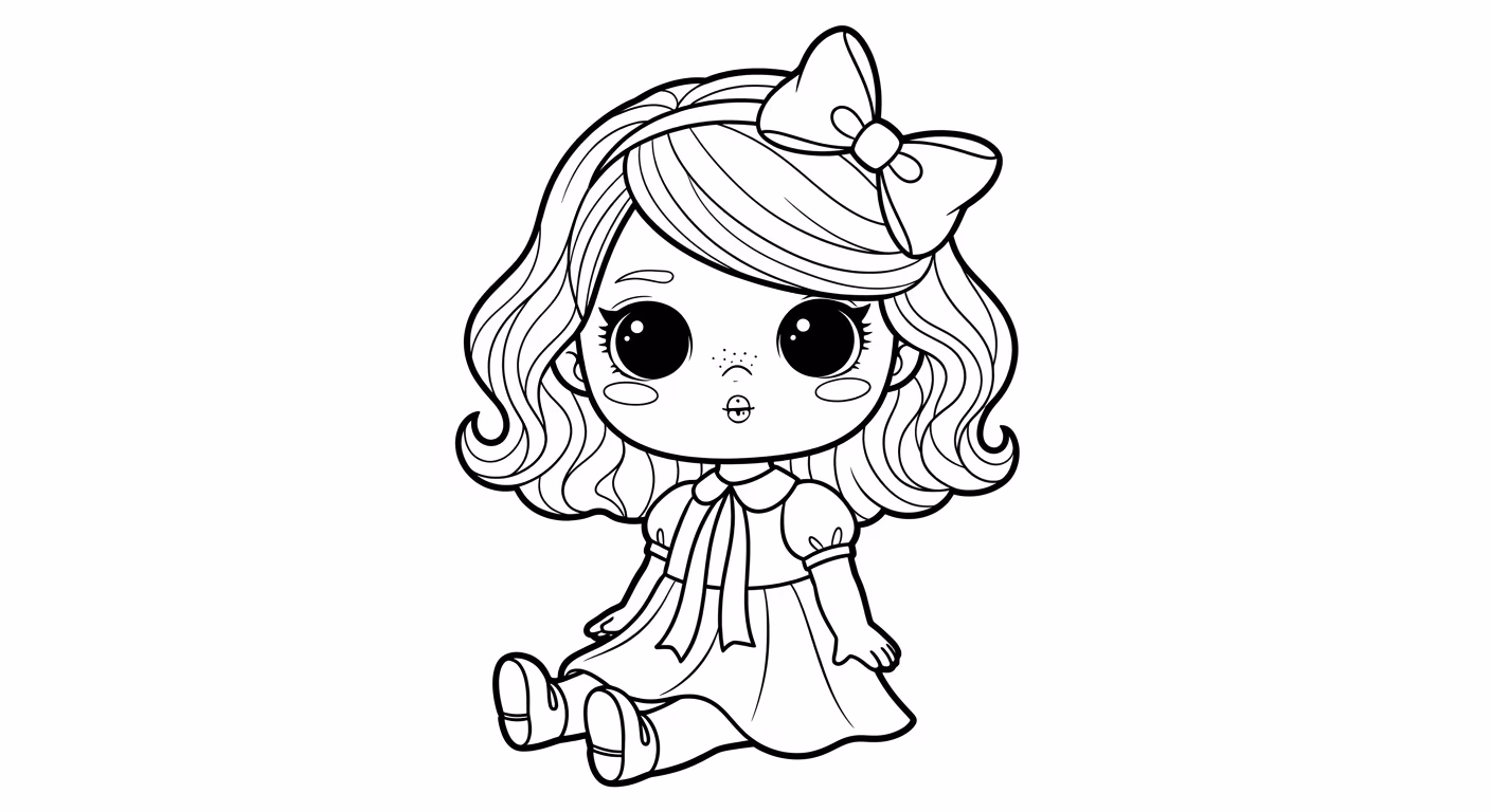 Boneca para colorir — desenho para imprimir