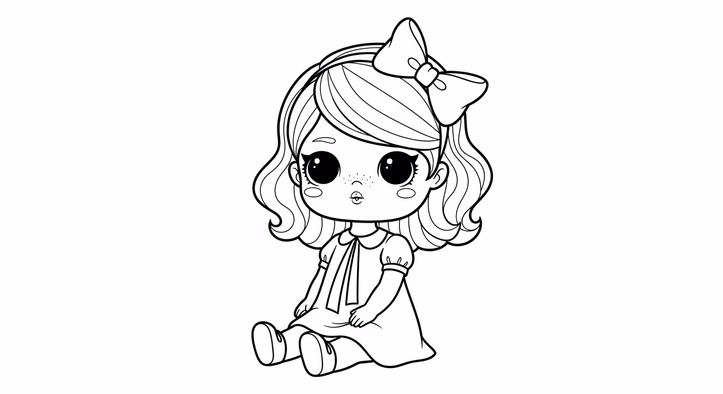 Boneca para colorir — desenho para imprimir