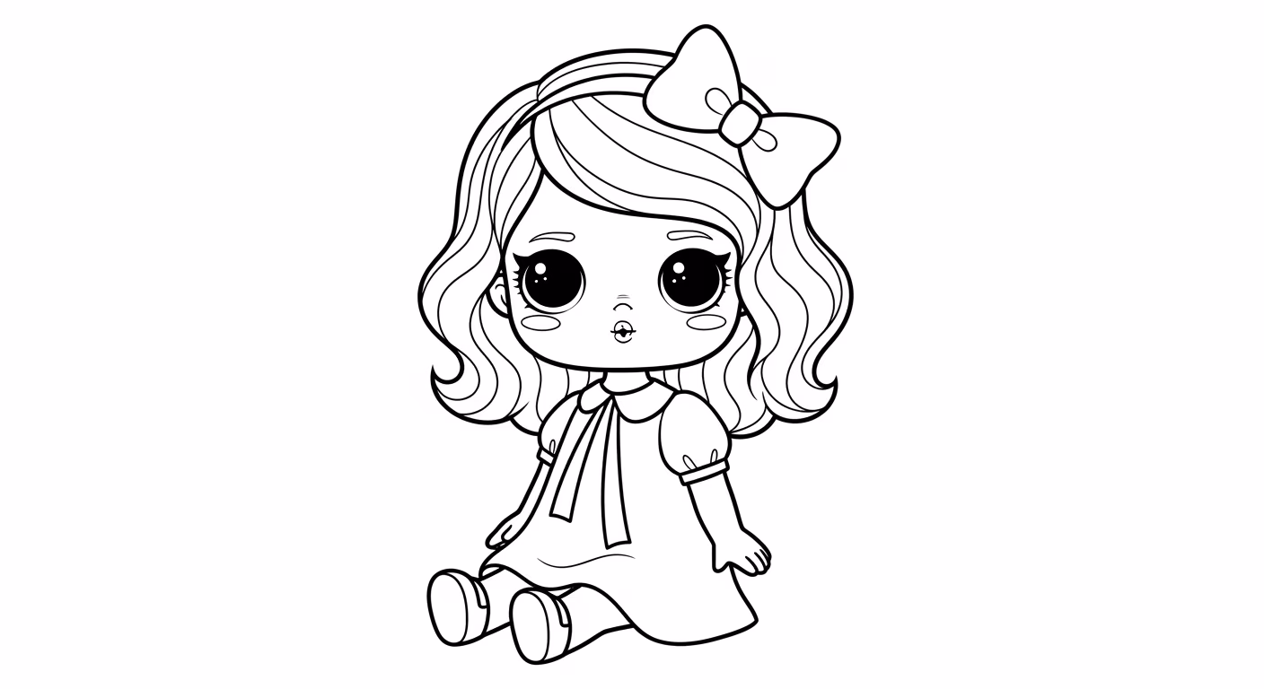 Boneca para colorir — desenho para imprimir