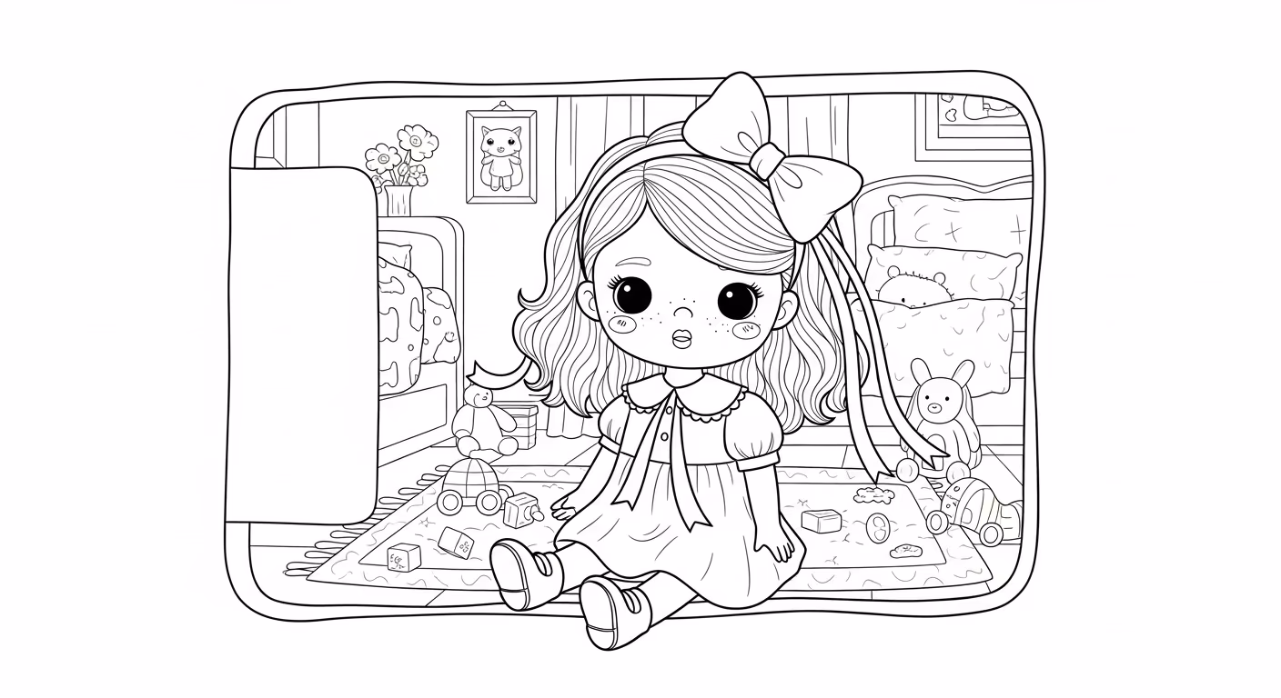 Boneca para colorir — desenho para imprimir