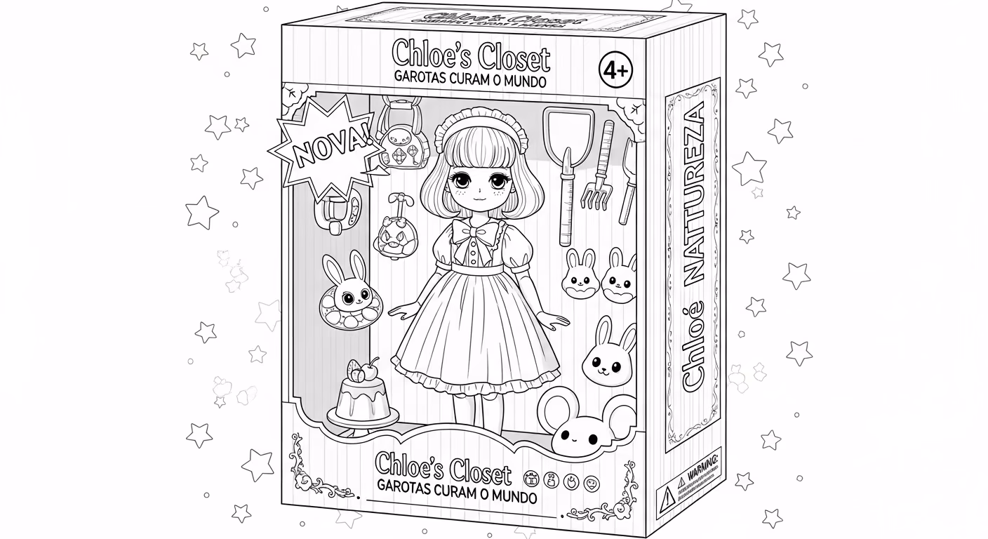 Boneca para colorir — desenho para imprimir