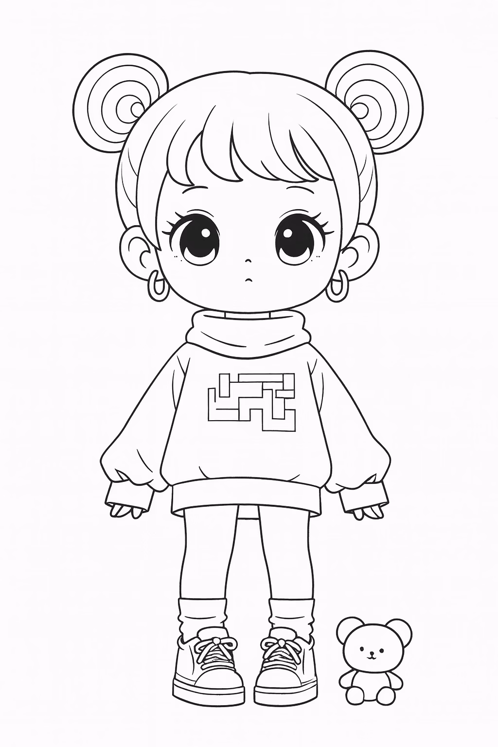 Boneca para colorir — desenho para imprimir