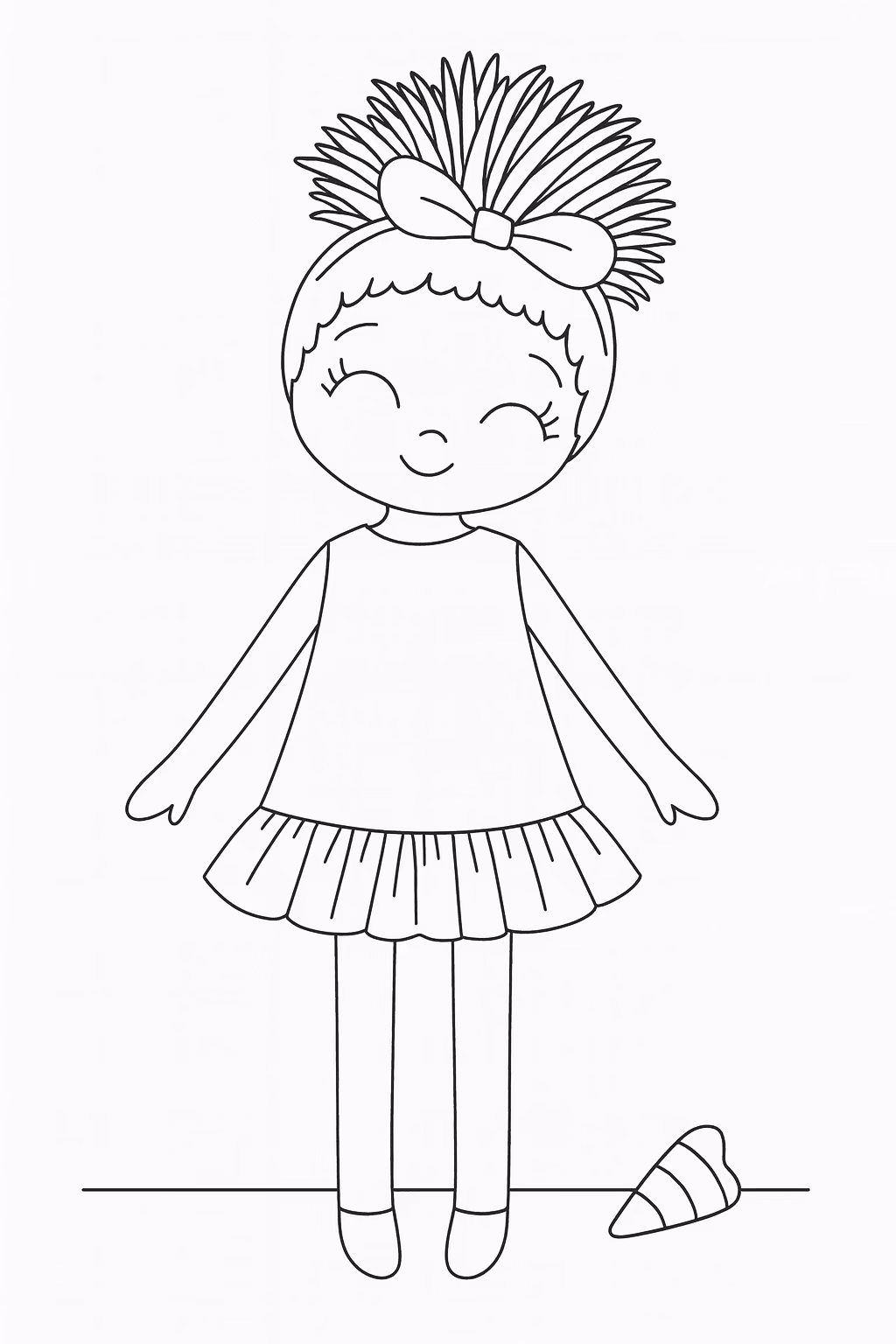 Boneca para colorir — desenho para imprimir