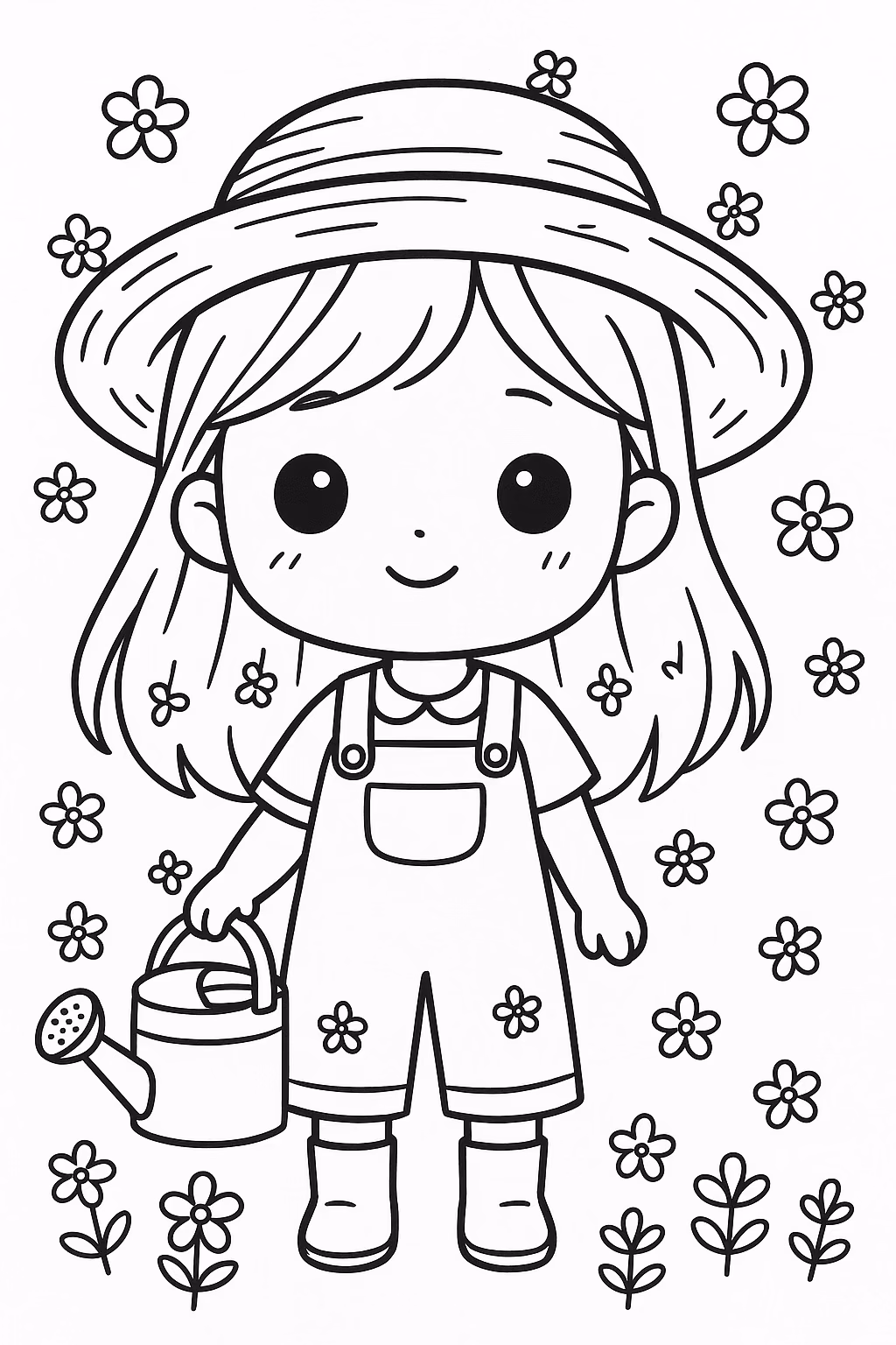 Boneca para colorir — desenho para imprimir