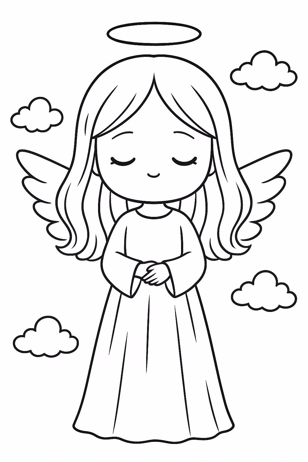 Boneca para colorir — desenho para imprimir