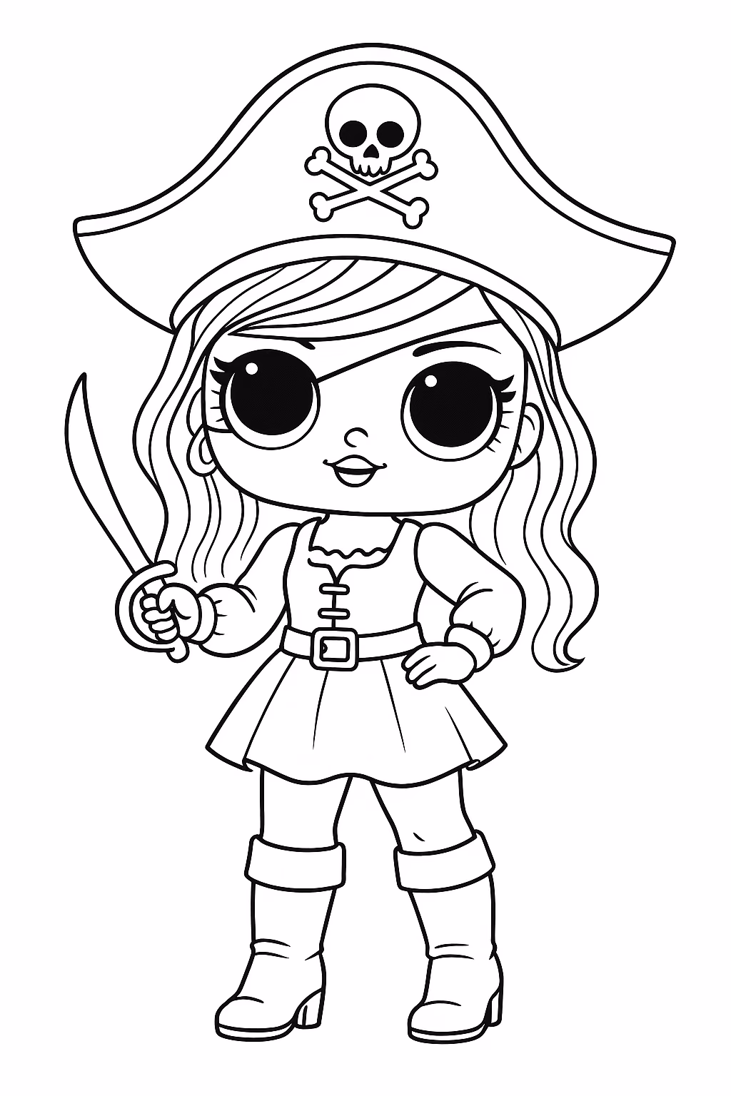 Boneca para colorir — desenho para imprimir