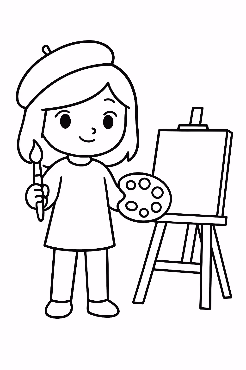 Boneca para colorir — desenho para imprimir