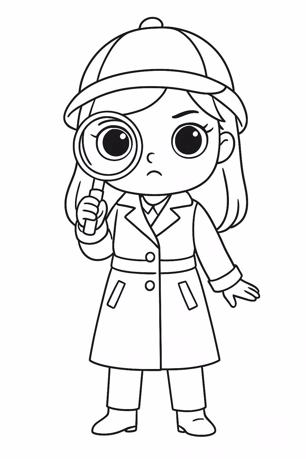 Boneca para colorir — desenho para imprimir