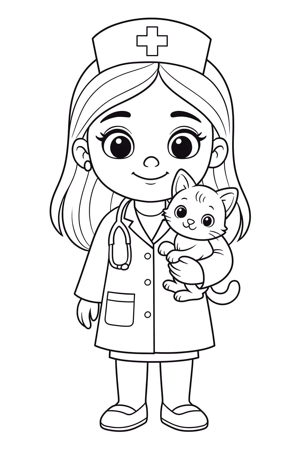 Boneca para colorir — desenho para imprimir