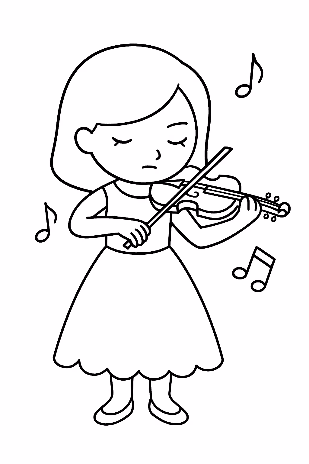 Boneca para colorir — desenho para imprimir