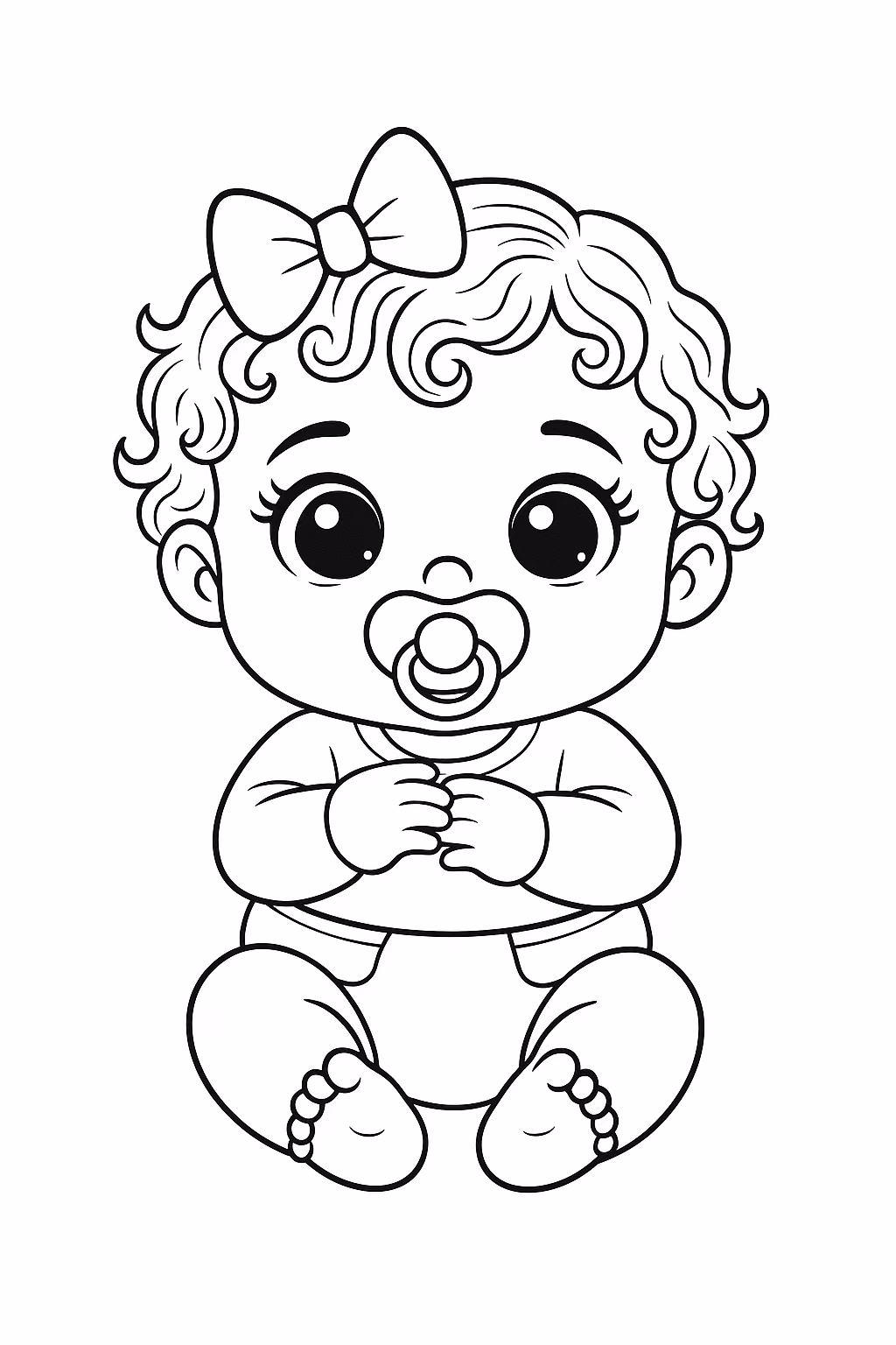 Boneca para colorir — desenho para imprimir