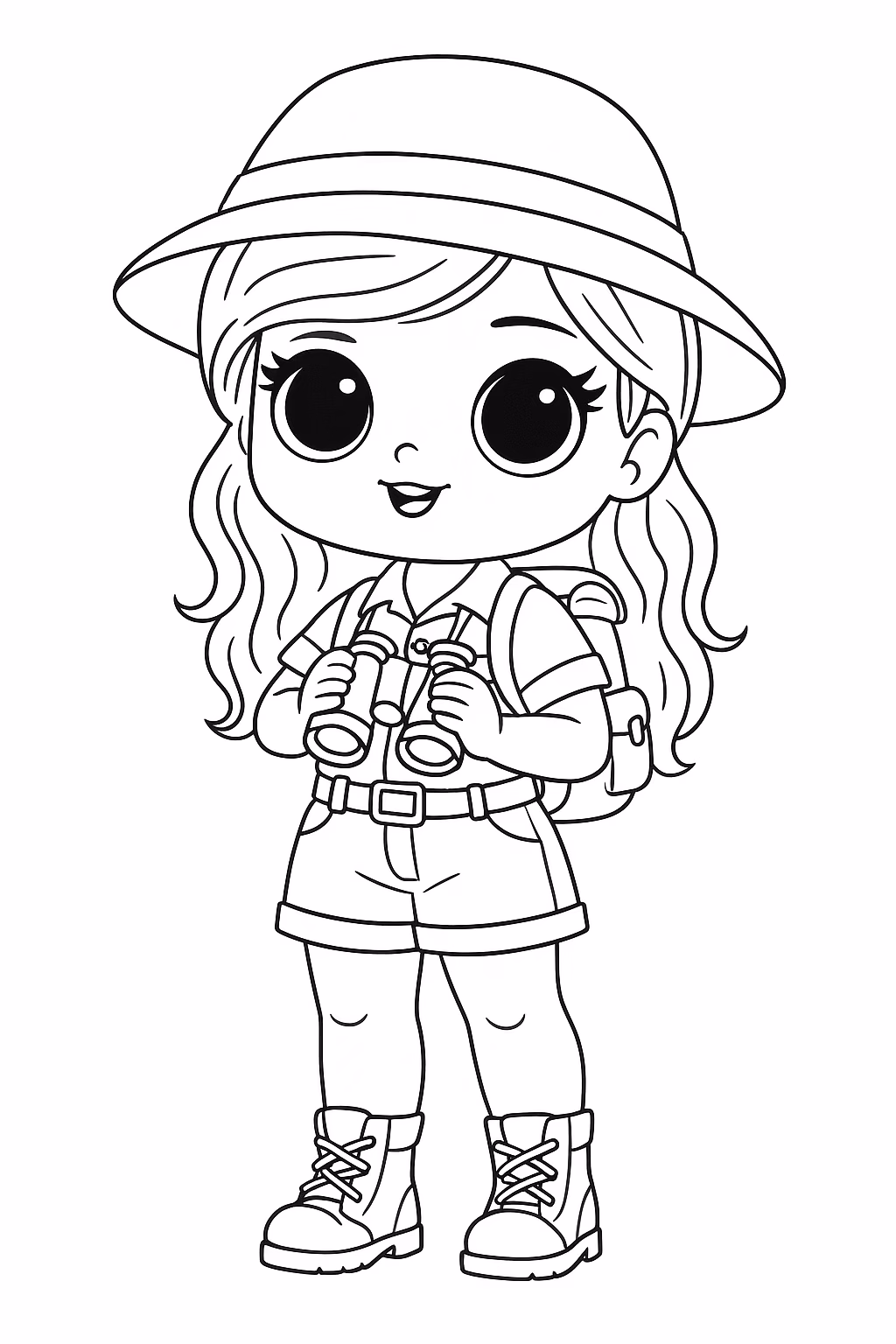 Boneca para colorir — desenho para imprimir
