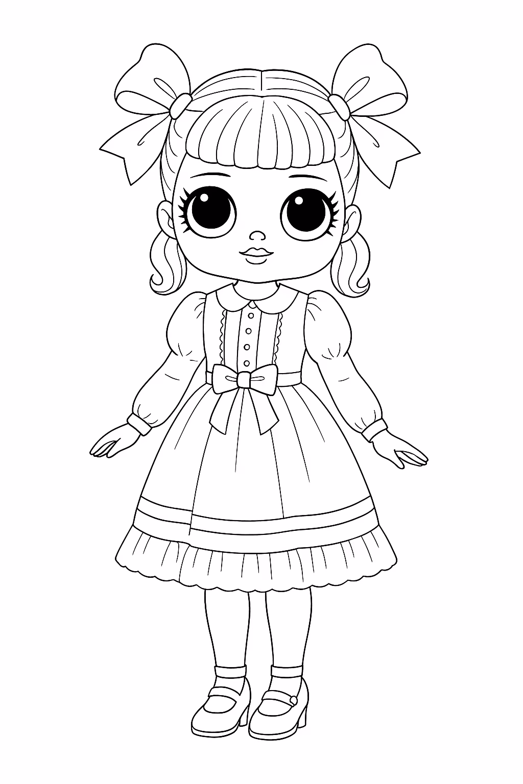 Boneca para colorir — desenho para imprimir