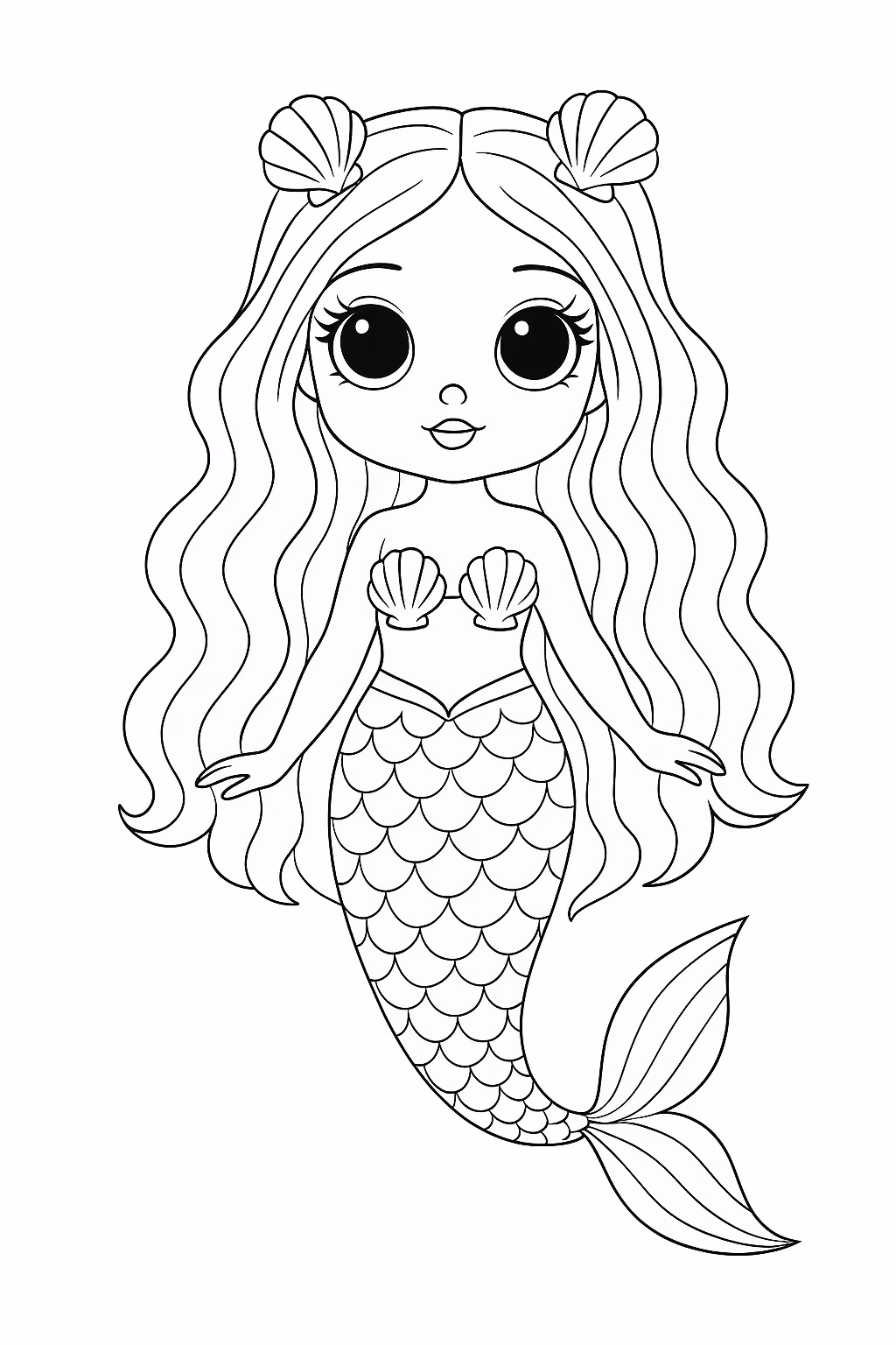 Boneca para colorir — desenho para imprimir