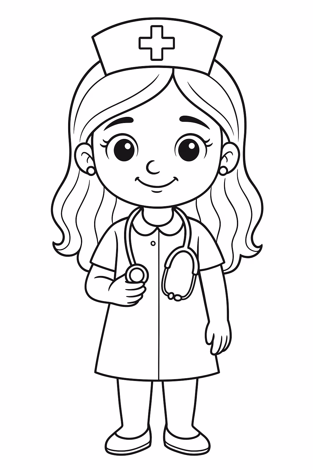 Boneca para colorir — desenho para imprimir