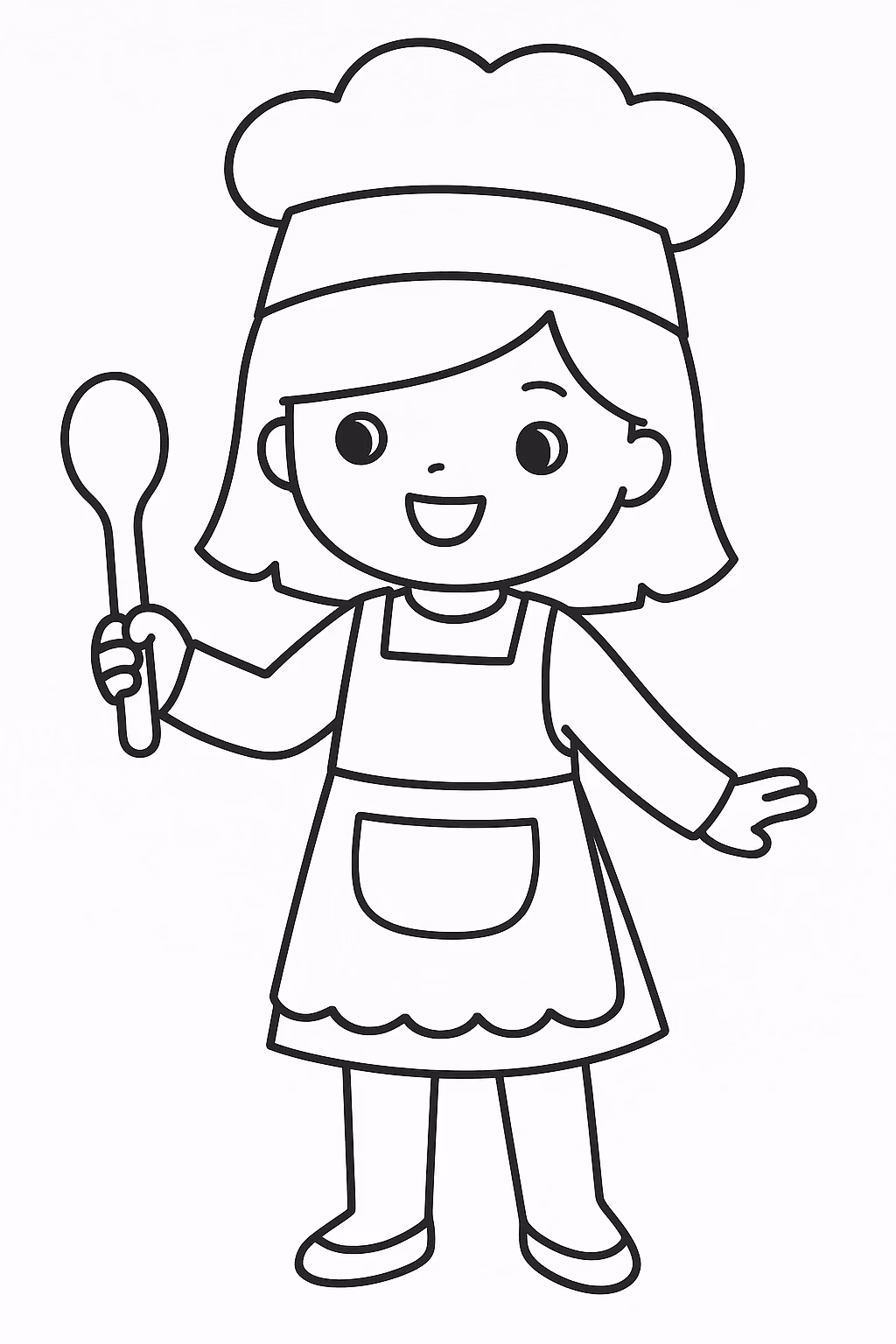 Boneca para colorir — desenho para imprimir