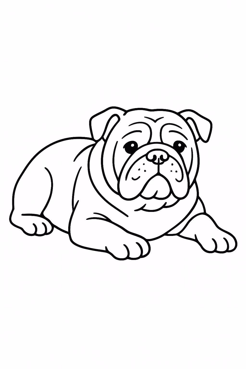 Cachorro bulldog para colorir — desenho para imprimir