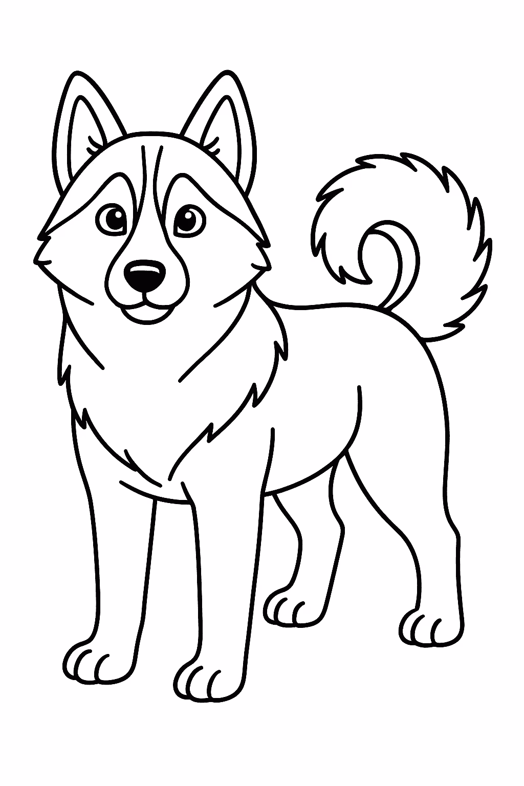 Cachorro husky para colorir — desenho para imprimir