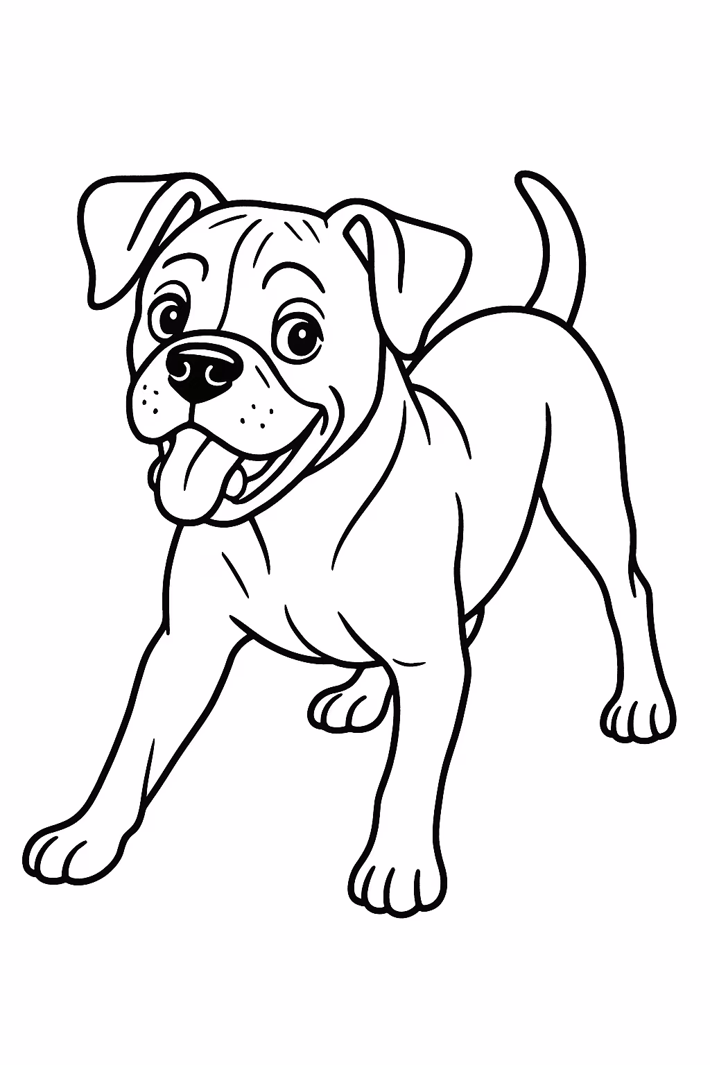Cachorro boxer para colorir — desenho para imprimir