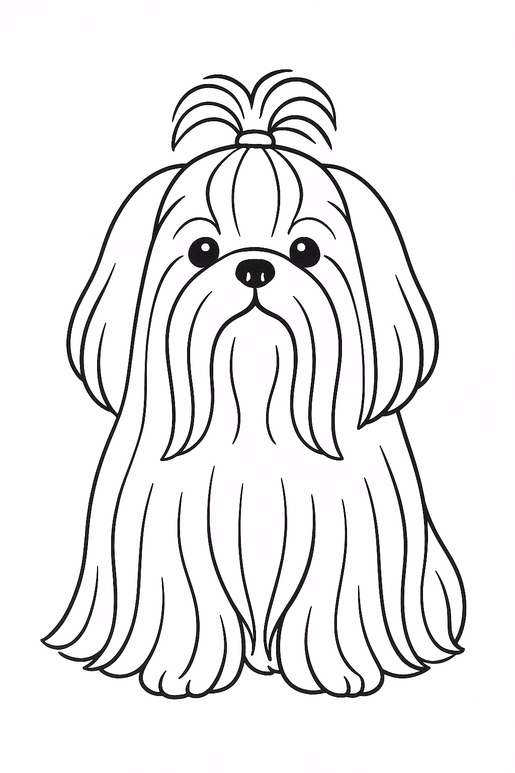 Cachorro shih tzu para colorir — desenho para imprimir