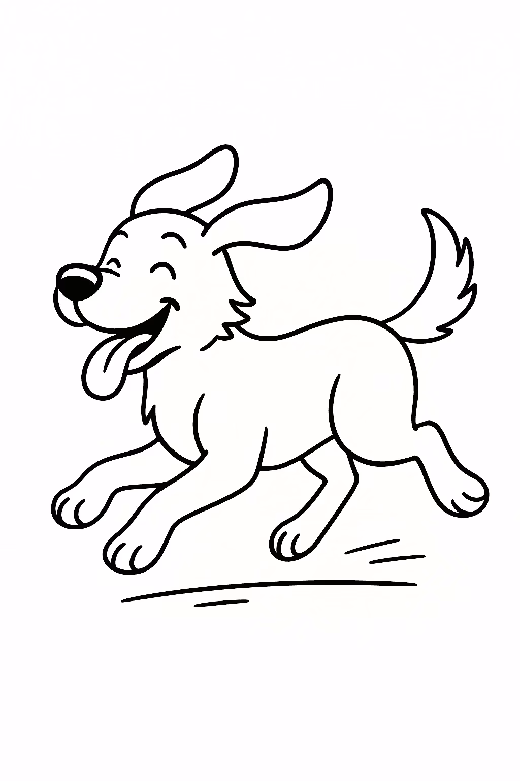 Cachorro correndo para colorir — desenho para imprimir