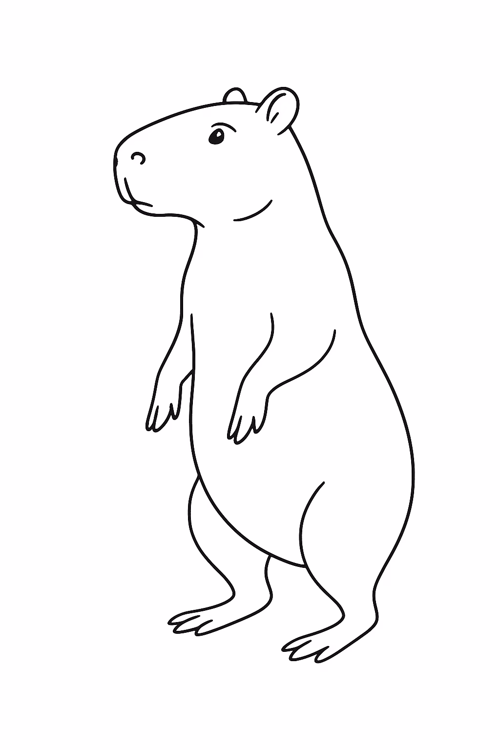 Capivara alerta para colorir — desenho para imprimir