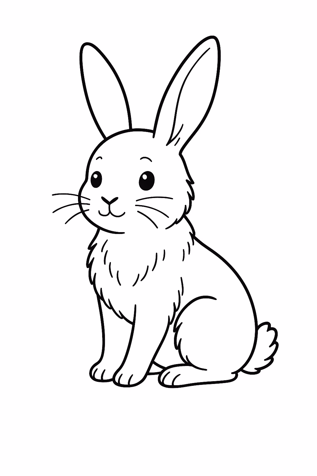 Coelho sentado para colorir — desenho para imprimir