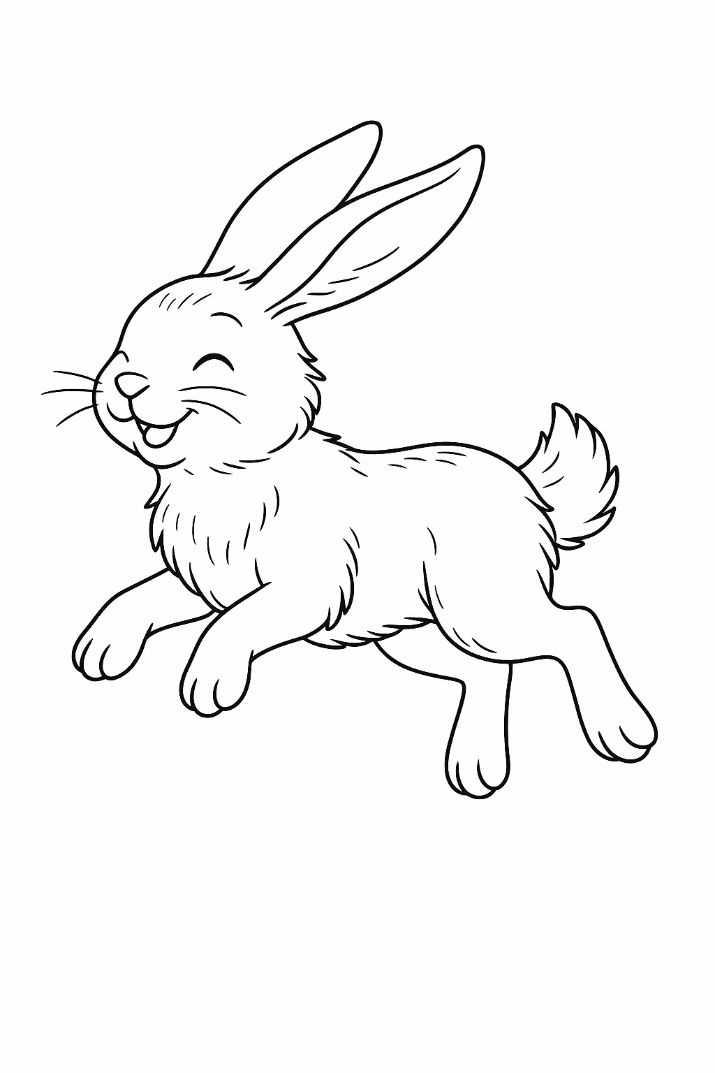 Coelho saltando para colorir — desenho para imprimir
