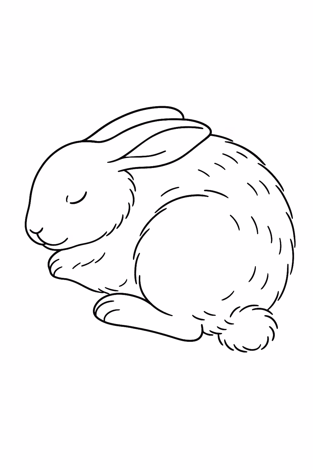 Coelho dormindo para colorir — desenho para imprimir