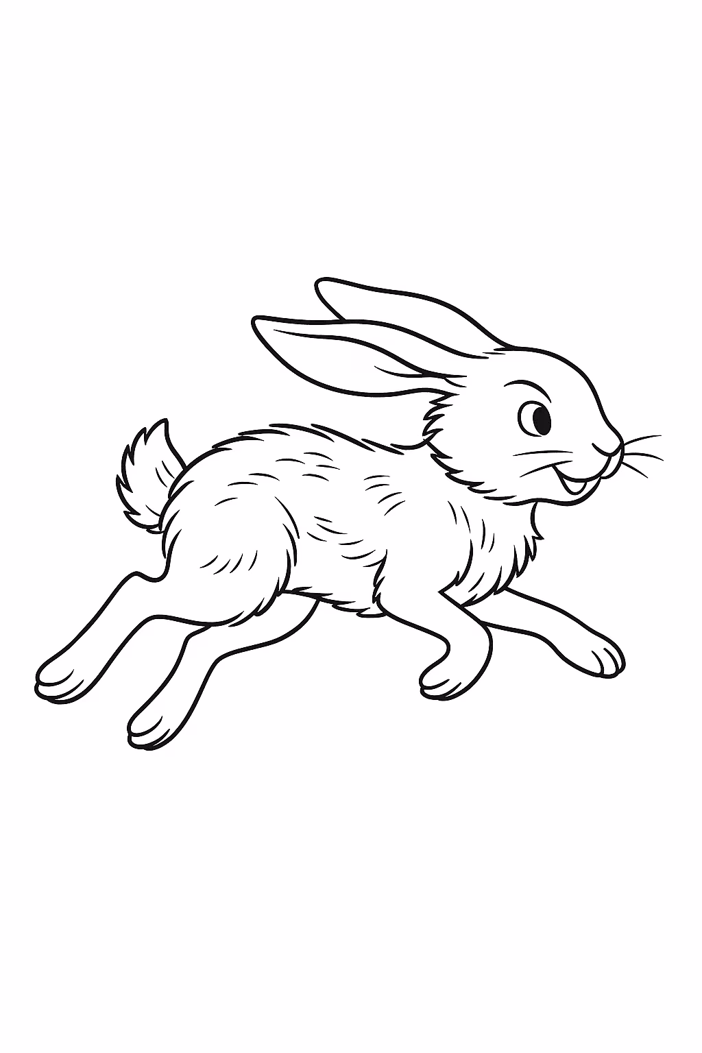 Coelho correndo para colorir — desenho para imprimir