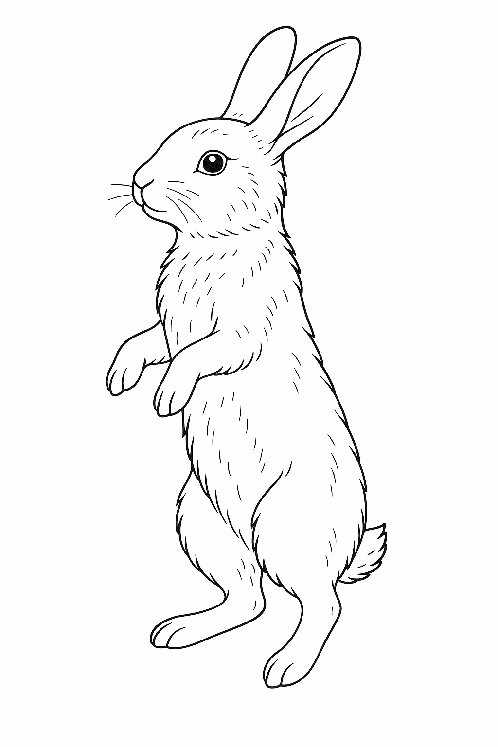 Coelho em pe para colorir — desenho para imprimir