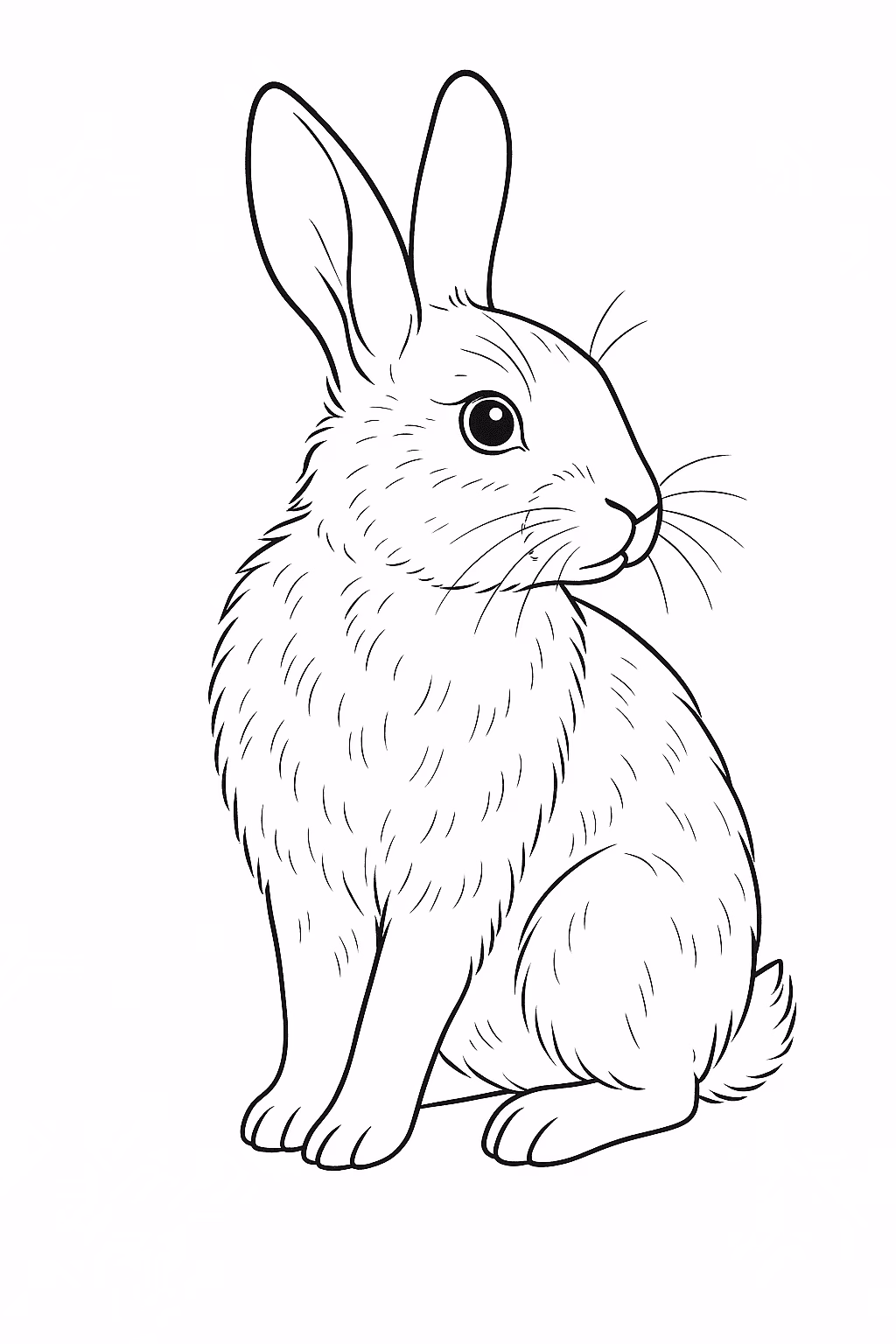Coelho olhando para colorir — desenho para imprimir