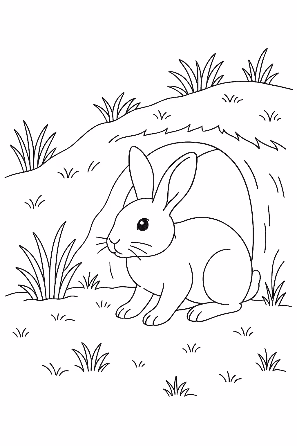 Coelho toca para colorir — desenho para imprimir