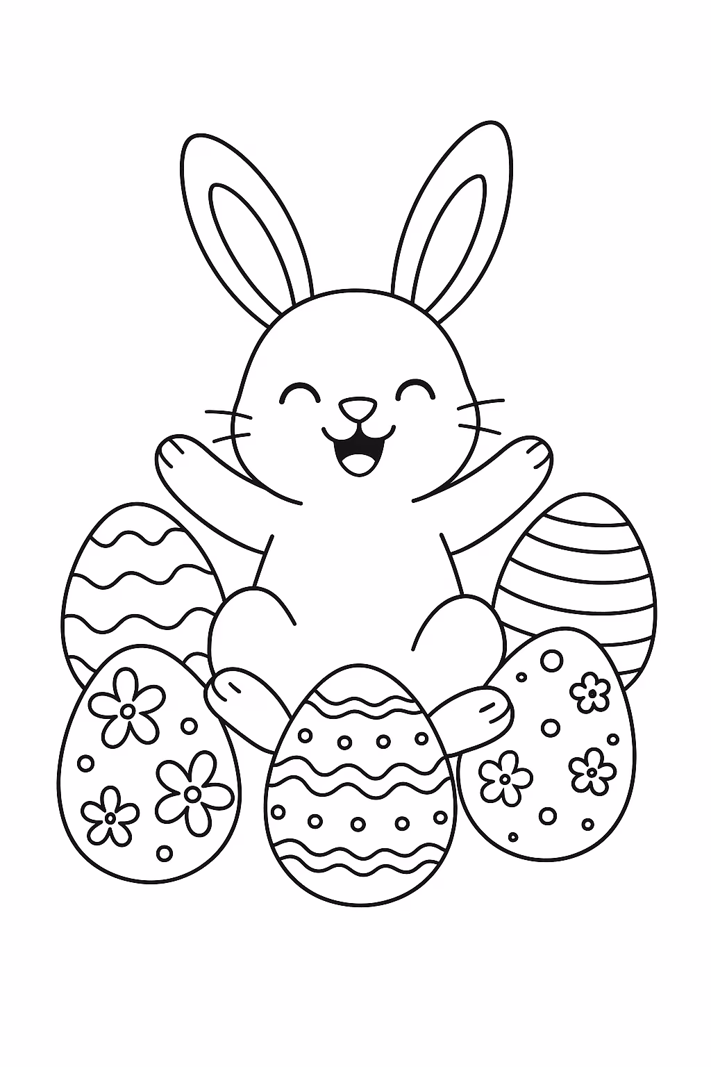 Coelho pascoa para colorir — desenho para imprimir