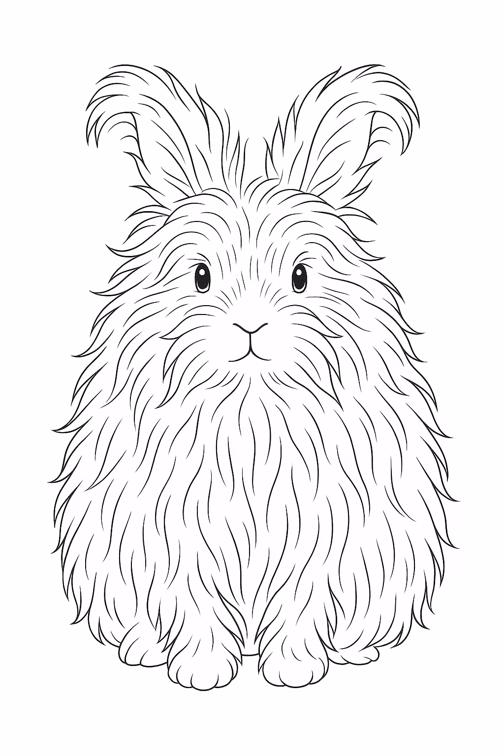 Coelho angora para colorir — desenho para imprimir
