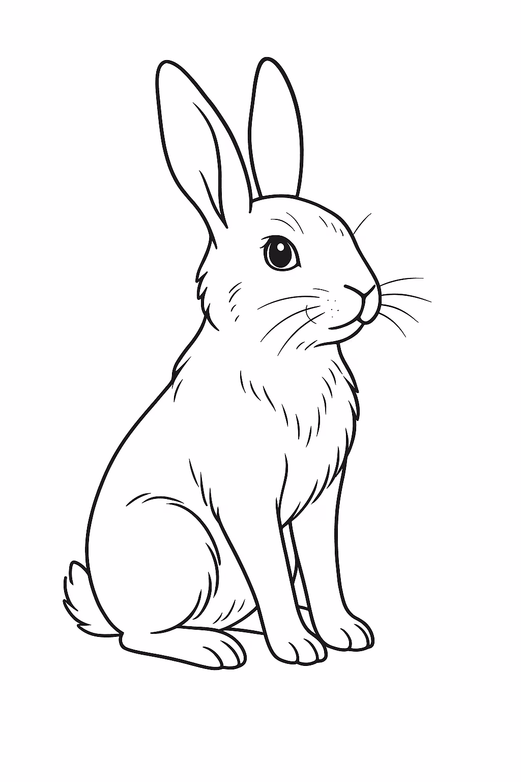 Coelho alerta para colorir — desenho para imprimir