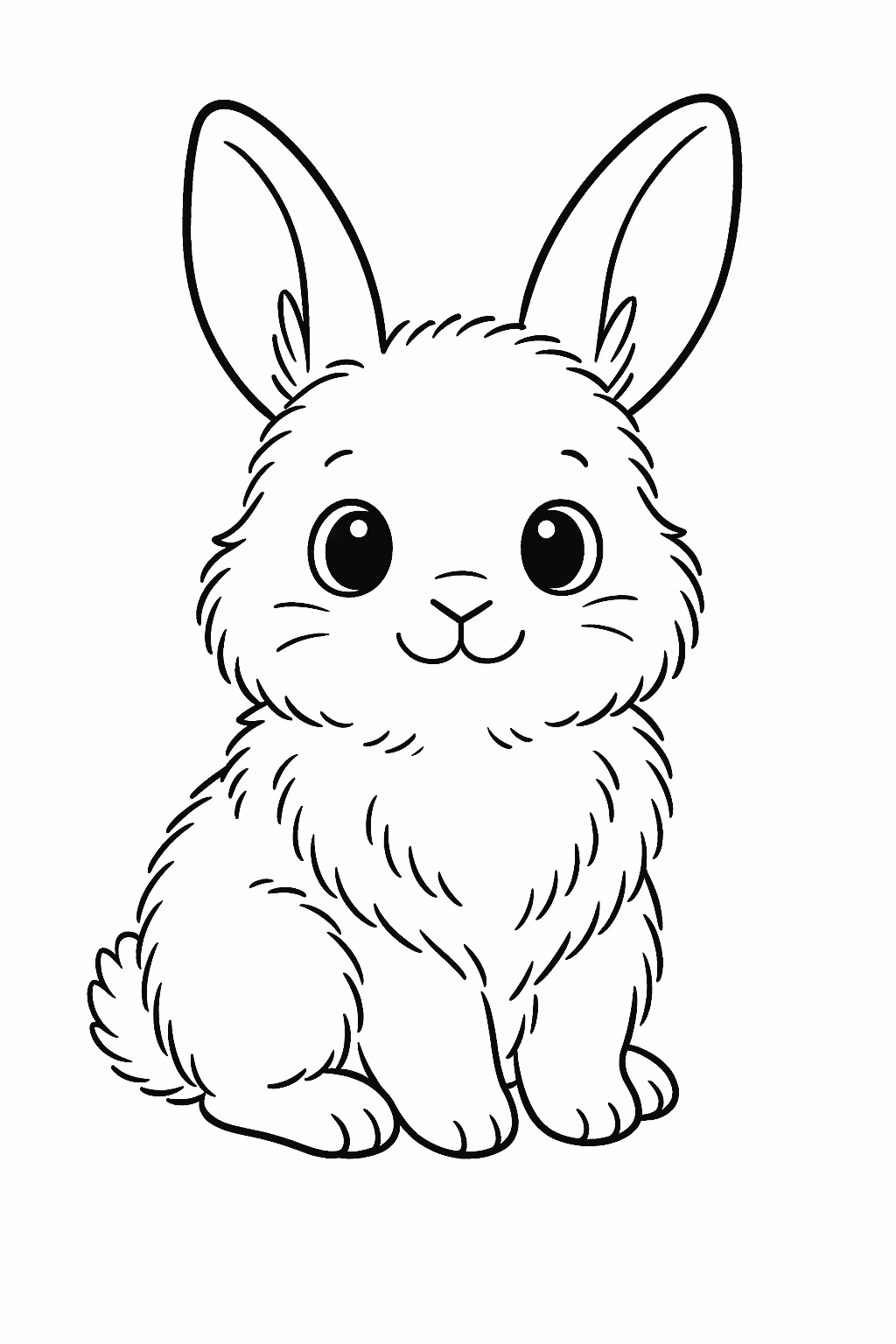 Coelho fofo para colorir — desenho para imprimir