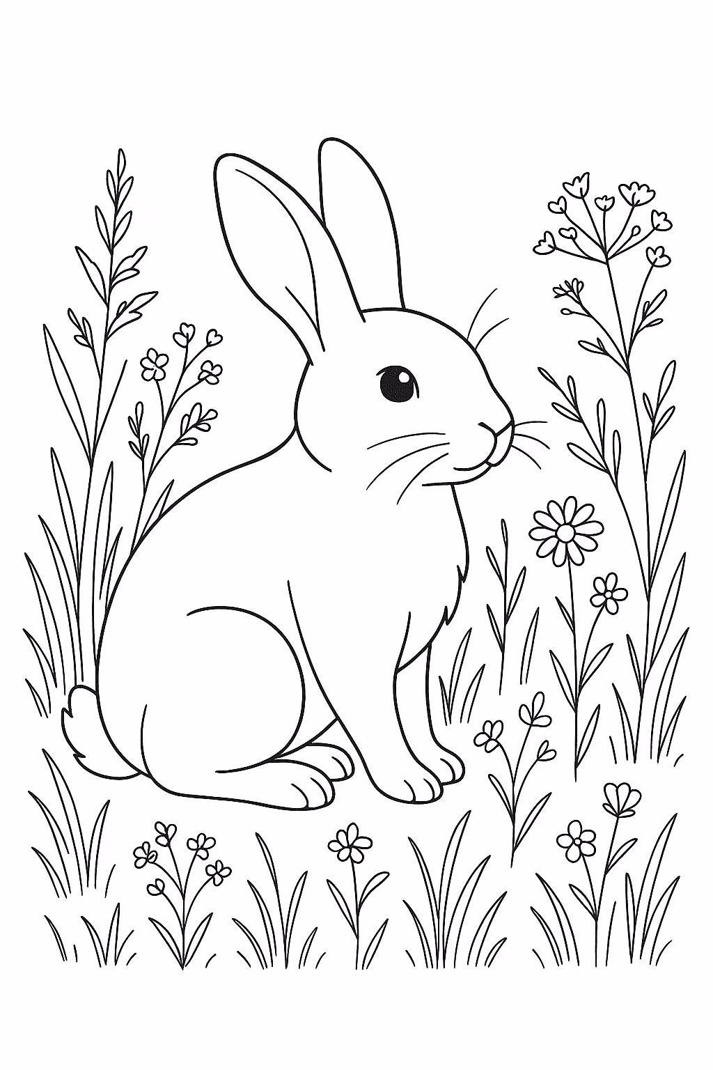 Coelho campo para colorir — desenho para imprimir