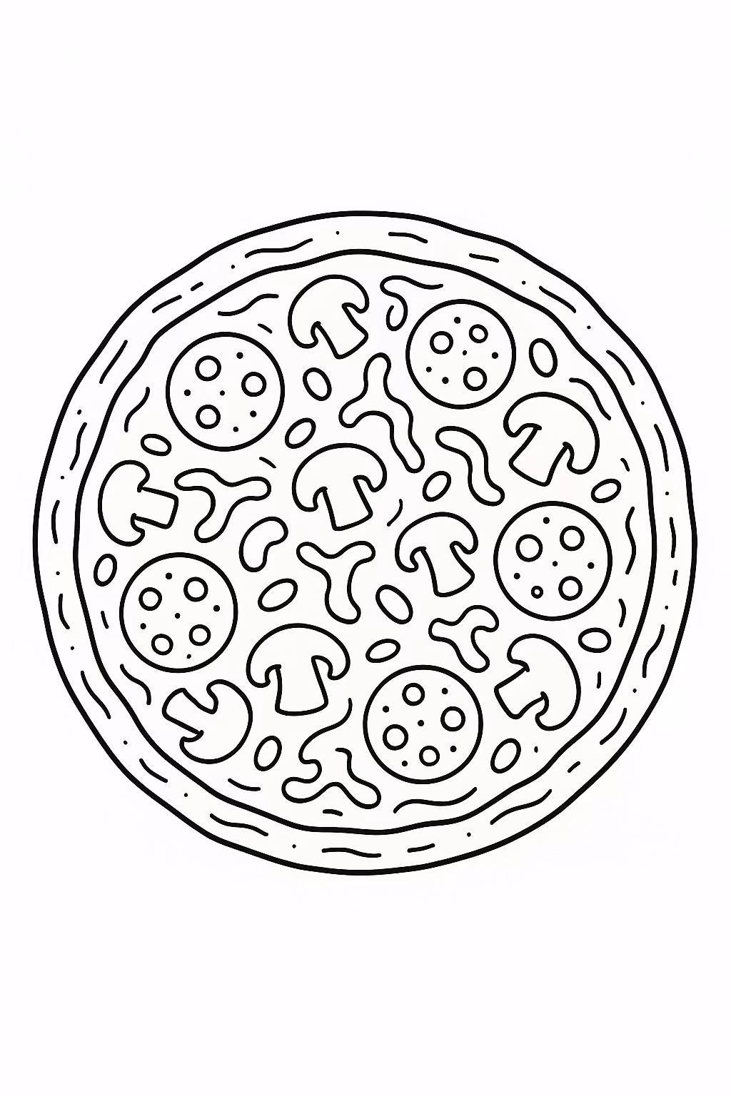 Comida pizza para colorir — desenho para imprimir