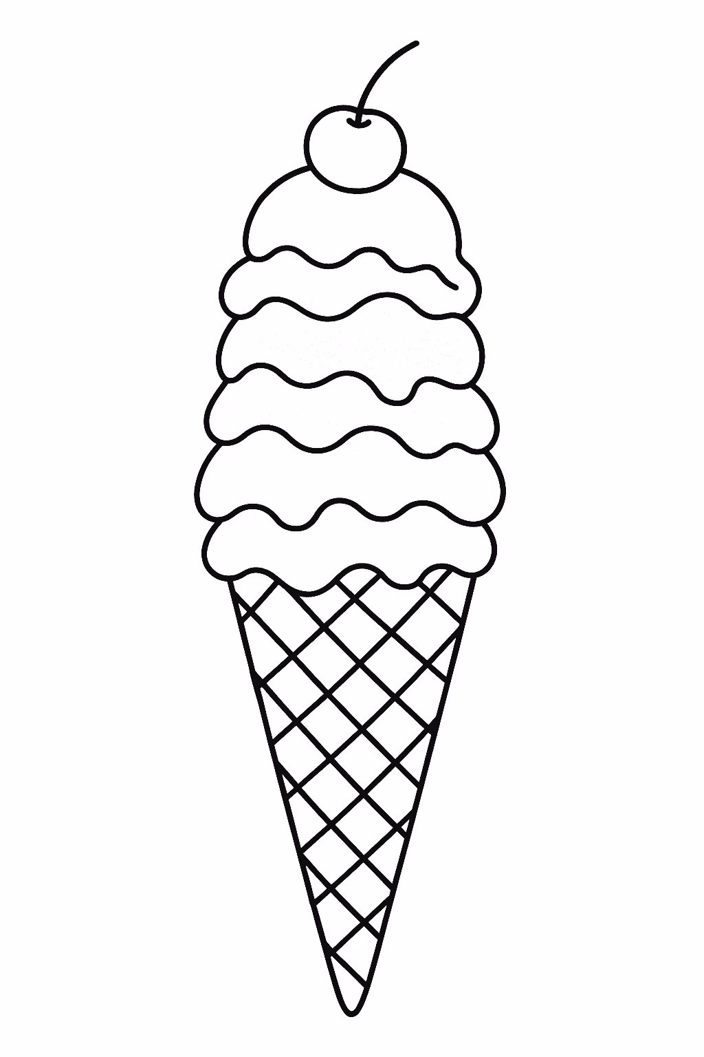 Comida sorvete para colorir — desenho para imprimir