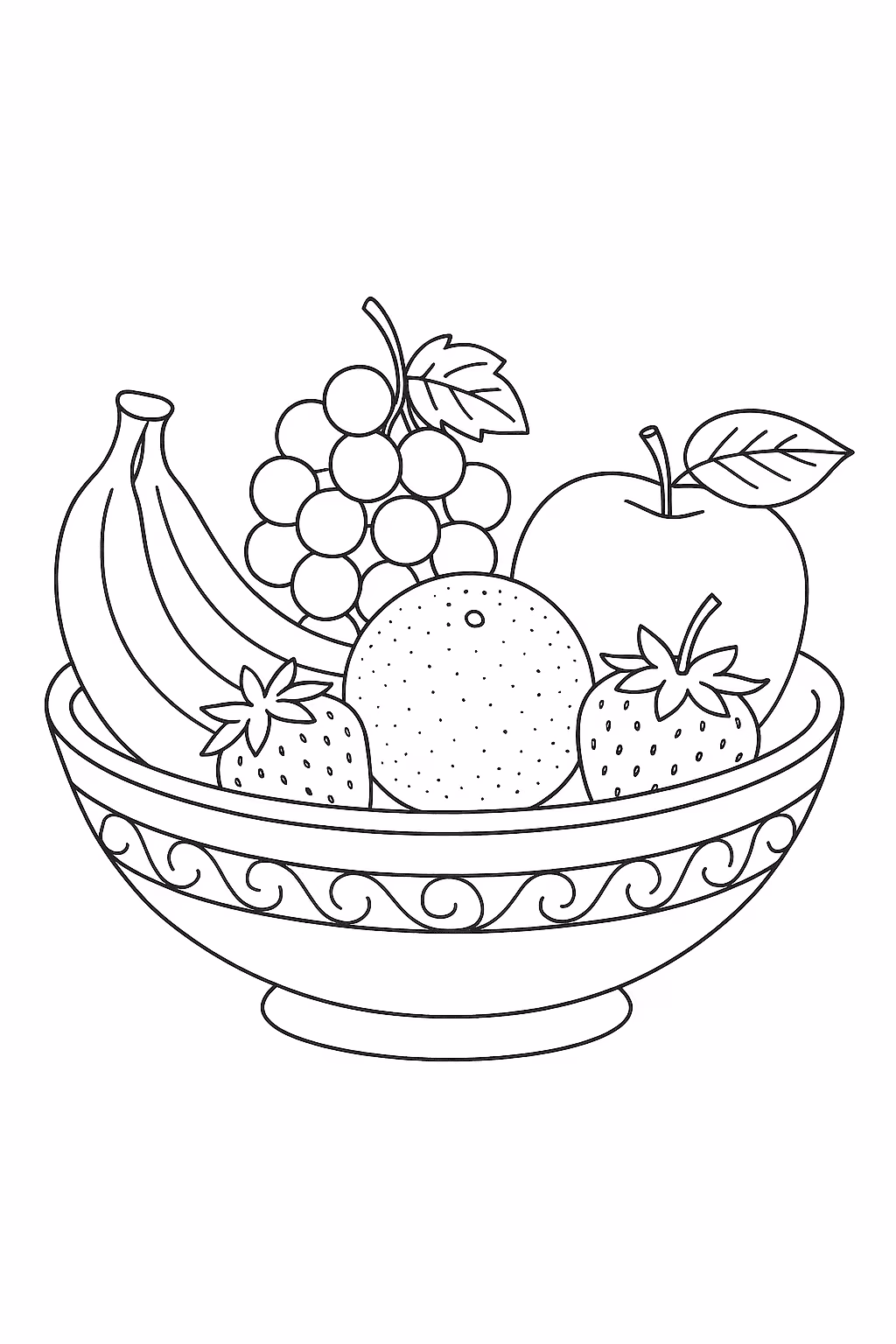 Comida frutas para colorir — desenho para imprimir