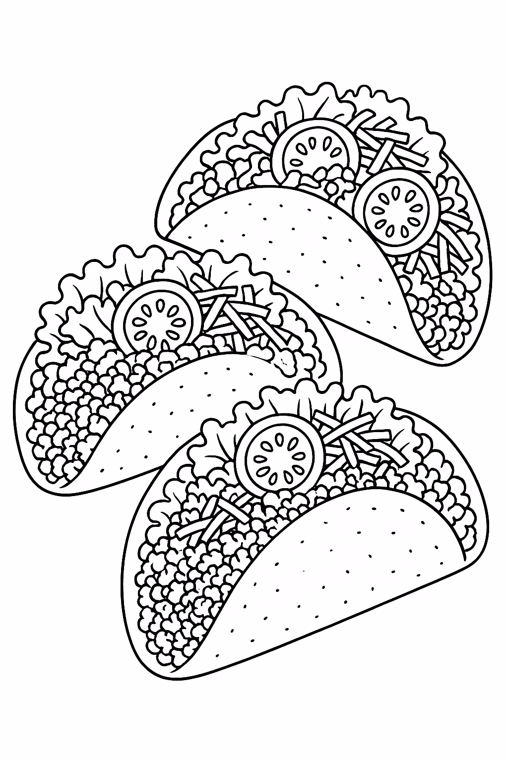Comida tacos para colorir — desenho para imprimir