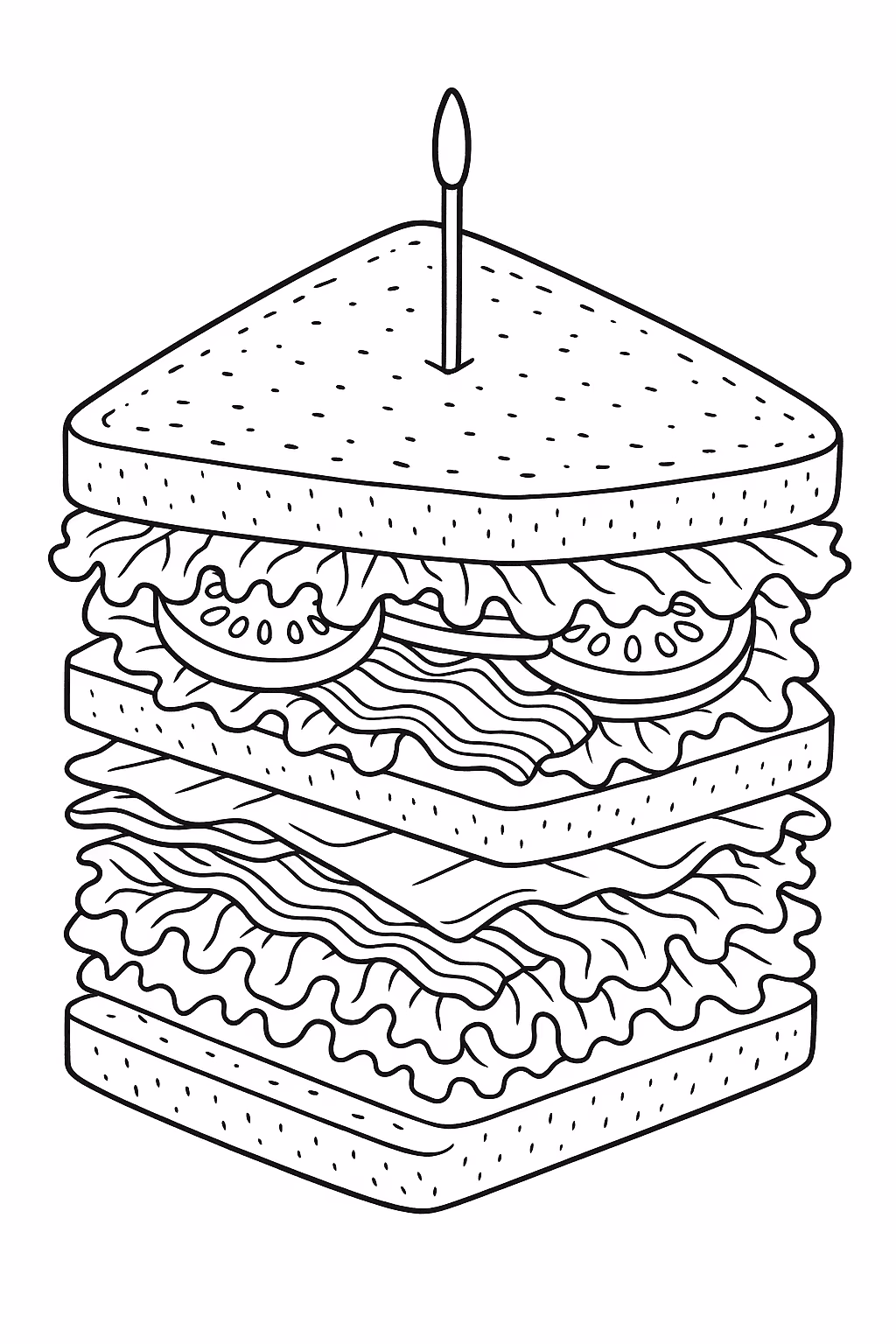 Comida sanduiche para colorir — desenho para imprimir