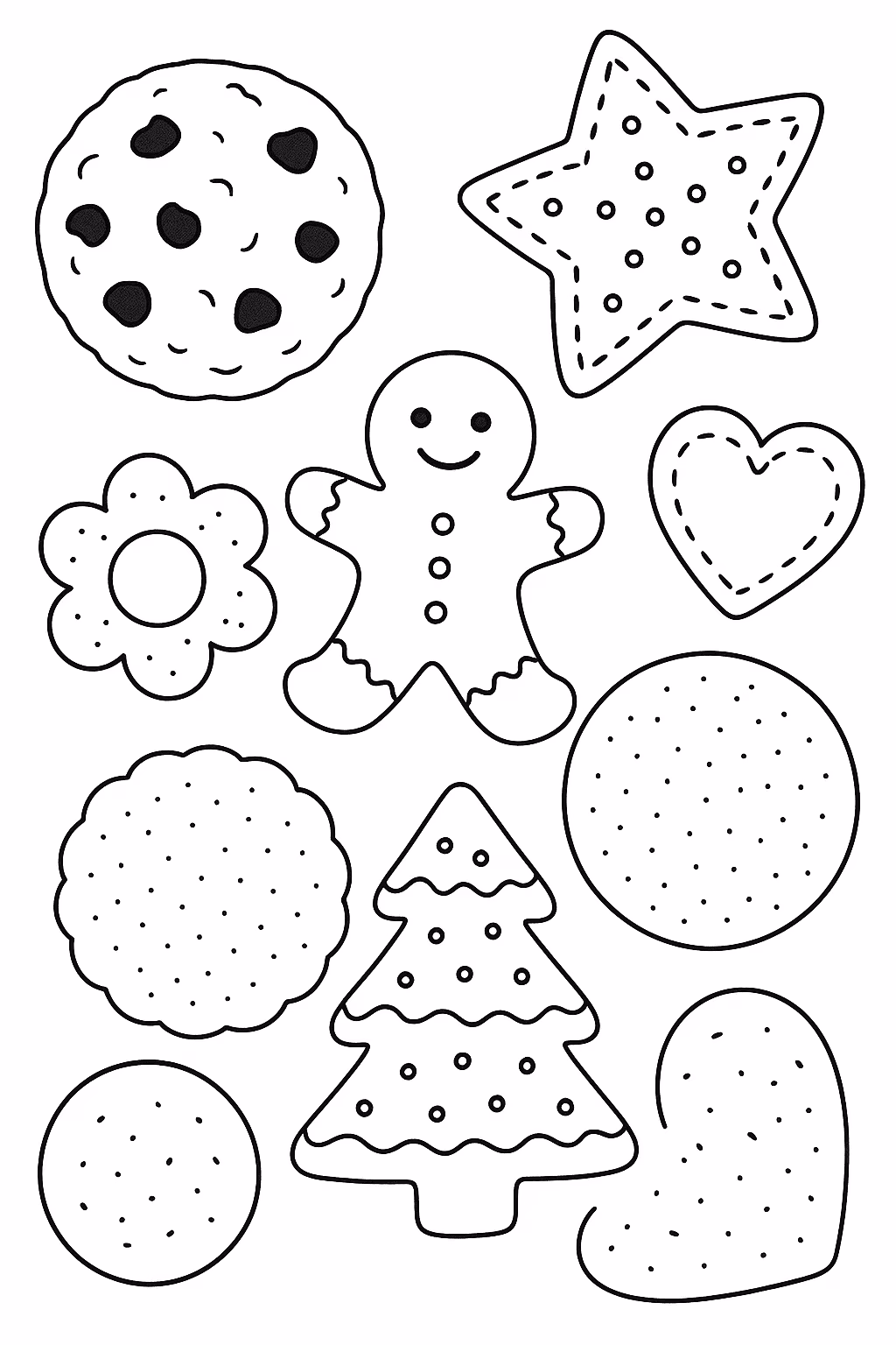 Comida cookies para colorir — desenho para imprimir