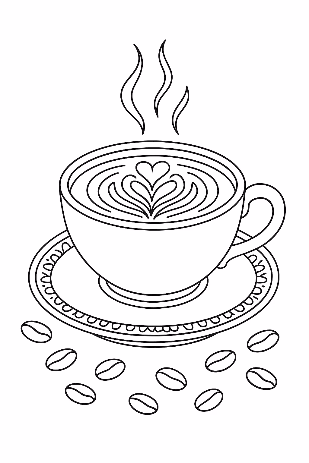 Comida cafe para colorir — desenho para imprimir
