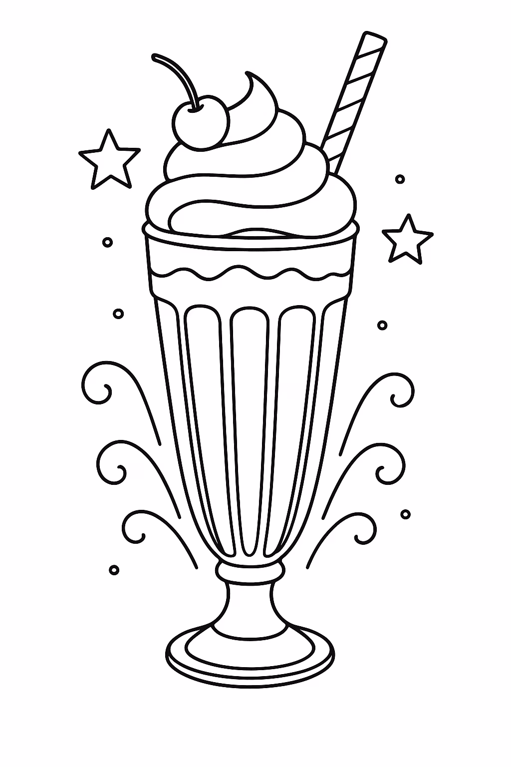 Comida milkshake para colorir — desenho para imprimir