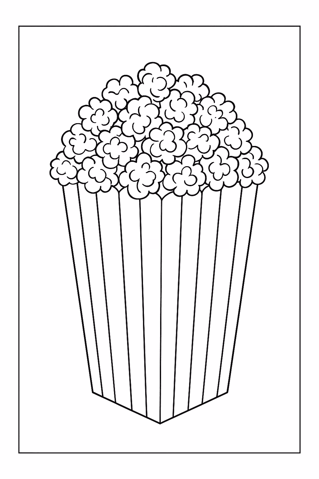 Comida popcorn para colorir — desenho para imprimir