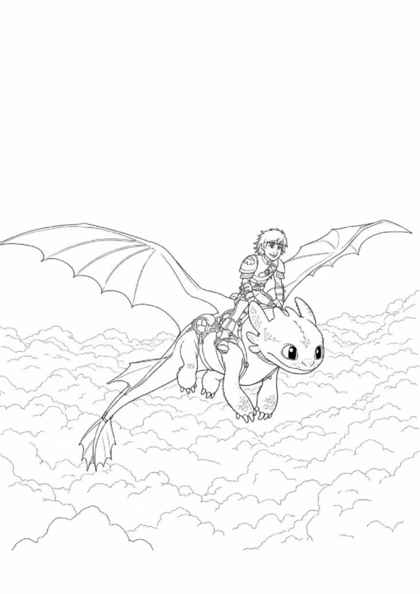 Como treinar seu dragao e para colorir — desenho para imprimir