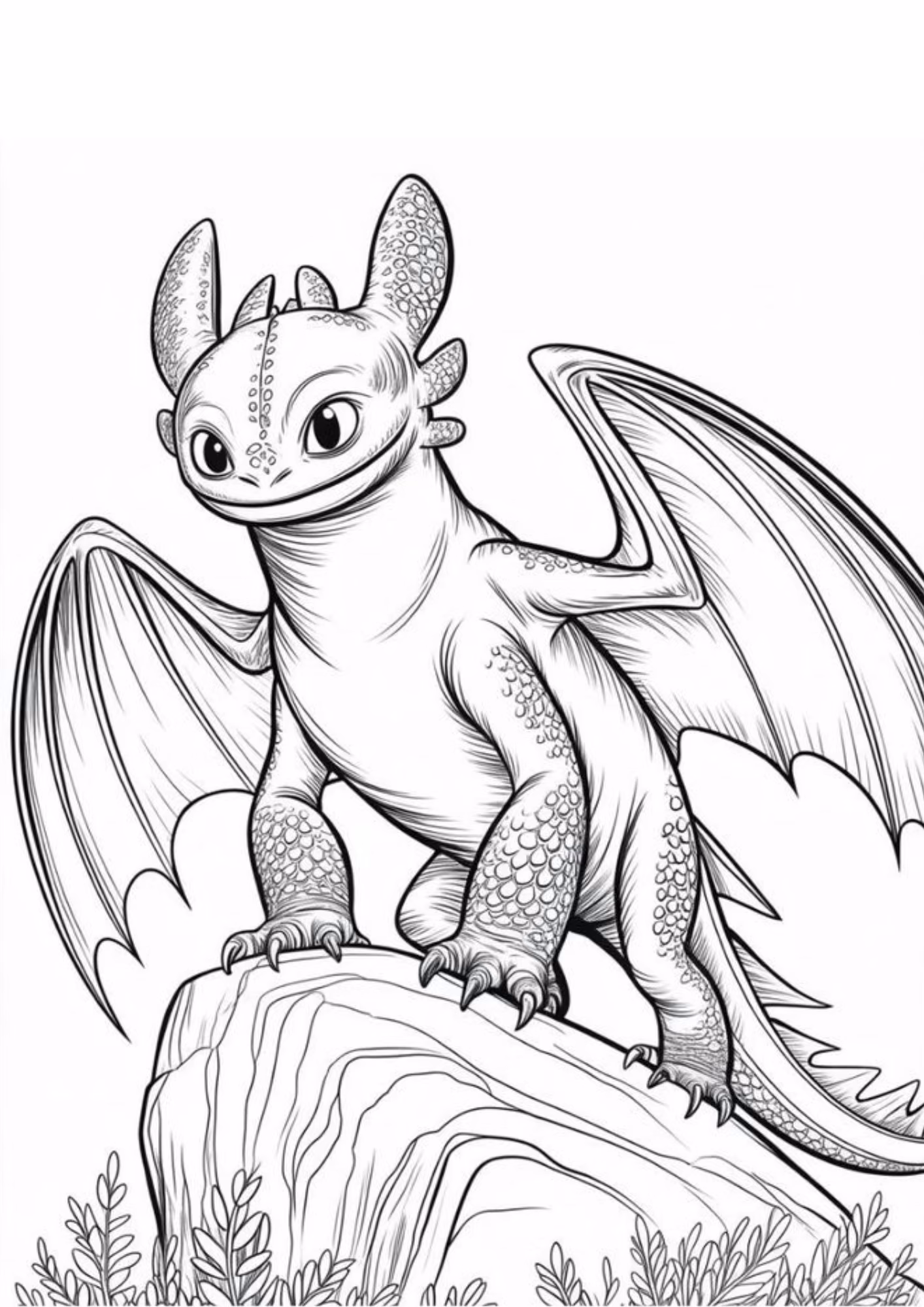 Como treinar seu dragao e para colorir — desenho para imprimir